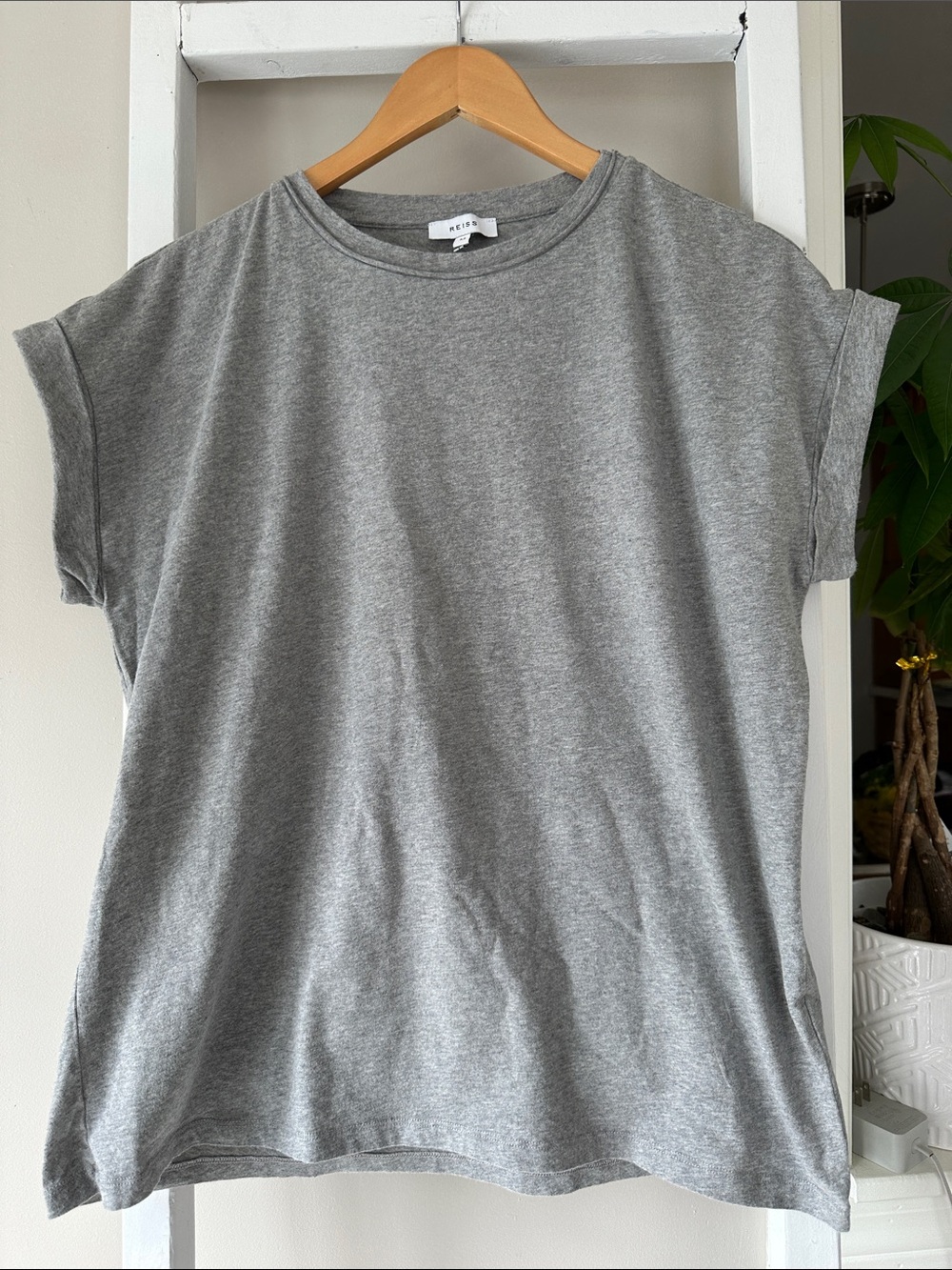 Reiss Tereza Cuffed Short Sleeve Tee